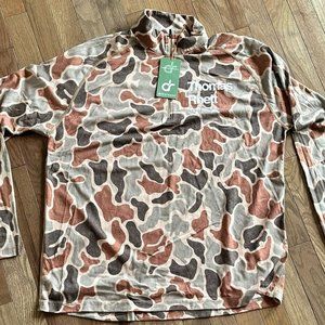 Thomas Rhett Mens Orvis Camo 1/4 Zip Pullover Freshguard Drirelease Large NWT